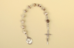 Tibetan Agate-Sterling Silver Pocket Rosary